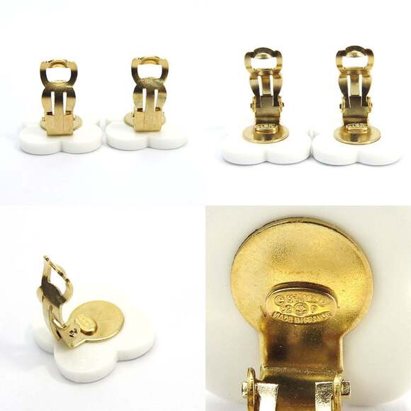 CHANEL Black Logo Earrings